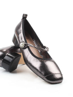 06-B69A-121Y SILVER/BLACK Туфли женские (натуральная кожа)