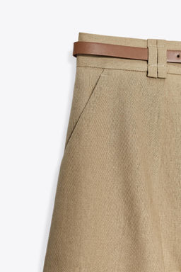 BERMUDA SHORTS WITH BELT IN A LINEN BLEND - Zara фото 6