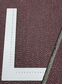 Шерсть пальтово-костюмная Твид Зигзаг цв.темно-вишневый меланж, ш.1.5м, шерсть-30%, п/э-70% - Купава фото 5