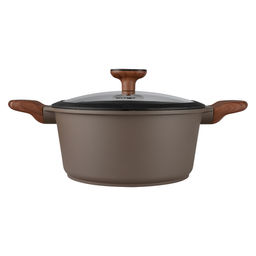 51471 WERNER Кастрюля DONO 24,0x11,5 см/4,3 л с индукционным дном, с двухслойным мраморным антипригарным покрытием Pfluon, бакелитовая ручка с покрытием Soft Touch, крышка с силиконовым ободом. Матери  фото 2