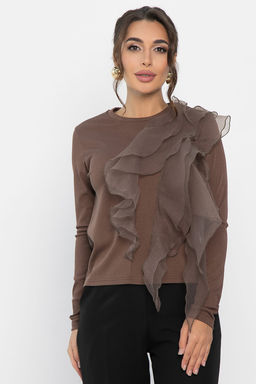 Блуза Риана (трикотаж Лапша и органза) - Lt collection фото 14