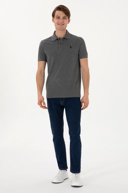 Erkek Slim Fit Polo Yaka Antrasit Melanj Basic Ti__rt Sepette S_rpriz _ndirim - U.s. polo assn фото 4