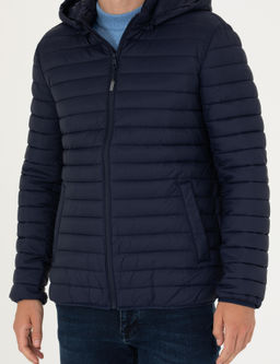 Lacivert Kapi_onlu Baharl_k Mevsimlik Mont