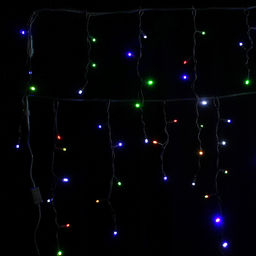 Бахрома уличная мигающая IP65 d=3,3 мм 80 LED 3 м зелёный провод цветная