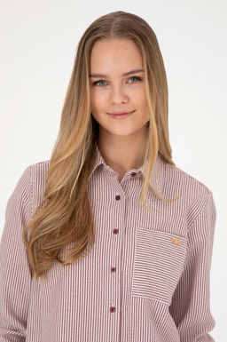 Женская бордовая рубашка с длинным рукавом Неожиданная скидка в корзине - U.s. polo assn фото 2