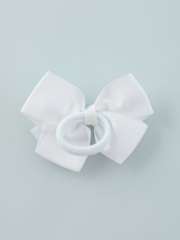 Цена за 6 шт. Бант для волос на резинке «Школьница», горох, 9 см, белый