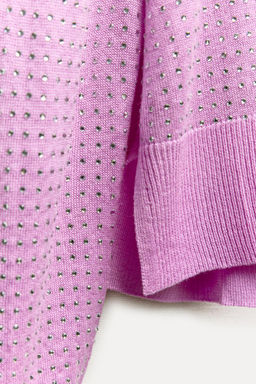 FINE KNIT TOP WITH RHINESTONE DETAIL - Zara фото 22