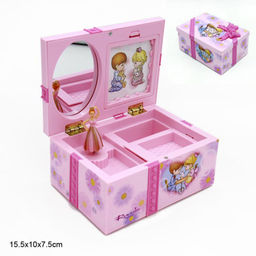 Шкатулка музыкальная 15,5х10х7,5 см розовая/ 9209 /уп 30/60/