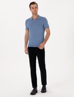 Lacivert Straight Fit Kanvas Pantolon - Cacharel фото 3
