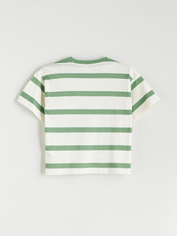 Bisiklet Yaka ?izgili Erkek ?ocuk Ti??rt