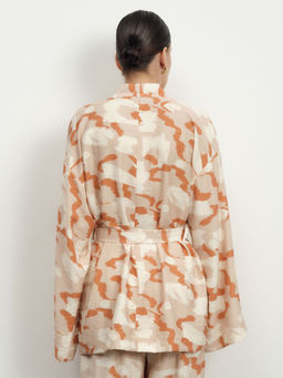 Жакет-кимоно из вискозы 42367 серый с принтом