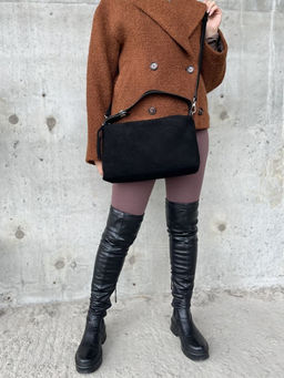 Женская замшевая сумка 8088-8 Черный - Sergio valentini фото 8