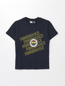 Bisiklet Yaka Fenerbah?e Bask?l? K?sa Kollu Erkek ?ocuk Ti??rt