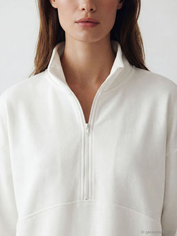 Dik Yaka Soft Touch Kad?n Sweatshirt Tunik