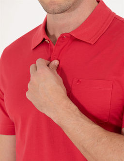 K_rm_z_ Regular Fit Polo Yaka Merserize Ti__rt - Pierre cardin фото 7