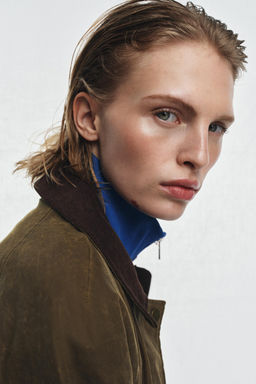 ZW COLLECTION WAXED JACKET WITH CORDUROY COLLAR - Zara фото 5