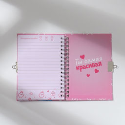Блокнот на замочке А6, 50 л. С 8 марта!