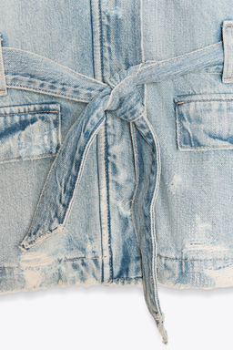 BELTED TRF DENIM JACKET - Zara фото 8