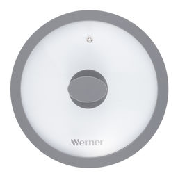 51223 WERNER Крышка стеклянная GRIGIO 22 см с силиконовым ободом. Цвет: серый. Материал: закаленное стекло, силикон, нерж. сталь.