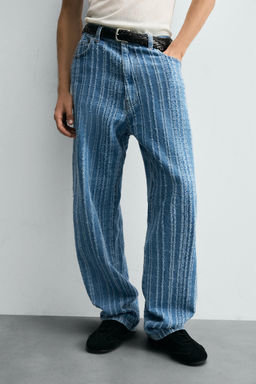 TEXTURED STRIPE JEANS - Zara фото 5