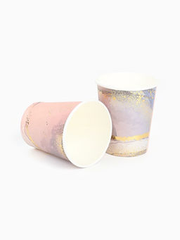 Посуда одноразовая бумажная на 20 персон, 40 предметов, мрамор розовый