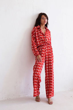 9969 Костюм летний красный с принтом - Martichelli фото 8