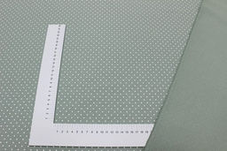 Теплый хлопок Белый горох (2мм) цв.винтажная мята, ш.1.47м, хлопок-100%, 150гр/м.кв - Купава фото 5