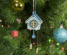 Ручные елочные игрушки: Часы с маятником 1013 Blue Roof