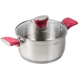 Кастрюля из нержавеющей стали Грейси 5,3л, д24см, h14см, s0,5мм, дно s4мм, стеклянная жаропрочная крышка, стальной обод, пароотвод, капсулированное дно, полировка внешняя - матовая, внутренняя - матовая, мерная шкала, бакелитовые ненагревающиеся ру - Домашняя мода фото 2