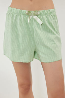 Trendyolmilla Mavi Cicekli Kurdele/Fiyonklu Ip Ask?l? Sortlu Orme Pijama Tak?m? THMSS24PT00320  фото 4