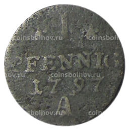 Монета 1 пфенниг 1797 года Германские государства  Пруссия