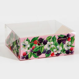 Цена за 5 шт. Коробка для кондитерских изделий с PVC-крышкой Ягоды, 25 х 22,5 х 10 см - Дарите счастье фото 4