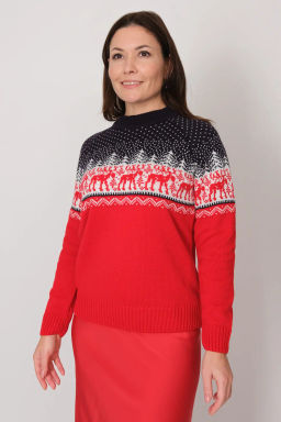 Джемпер С 849/ красно-синий