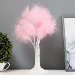 Ночник «Перья» LED розовый 17×18×35 см