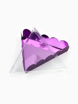 Цена за 5 шт. Коробка для печенья, кондитерская упаковка с пластиковой крышкой, «Фиолетовая», 18×3 см