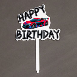 Топпер С днём рождения, с машинкой