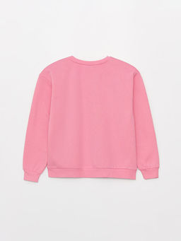Bisiklet Yaka Bask?l? Uzun Kollu K?z ?ocuk Sweatshirt - Waikiki фото 2