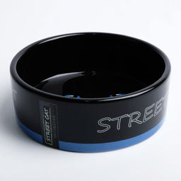 Миска керамическая Черный кот 300 мл - 12.512.54.5 см, черная/синяя - Пижон фото 4