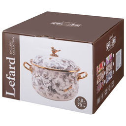 КАСТРЮЛЯ ЭМАЛИРОВАННАЯ LEFARD С КРЫШКОЙ, СЕРИЯ ROYAL GARDEN 3,8Л, ДИА.20СМ ПОДХОДИТ ДЛЯ ИНДУК.ПЛ  фото 4