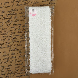 Кружево гипюровое, 80 мм × 6,8 ± 0,5 м, цвет белый