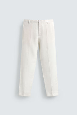 PANTAL?N REGULAR FIT 100% LINO / Blanco - Zara фото 6