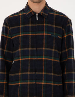 Lacivert Oversize Uzun Kollu Oduncu G_mlek