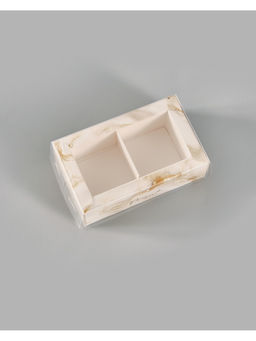 Цена за 5 шт. Коробка для 2 конфет с ячейками «Мрамор», 10×6×3 см