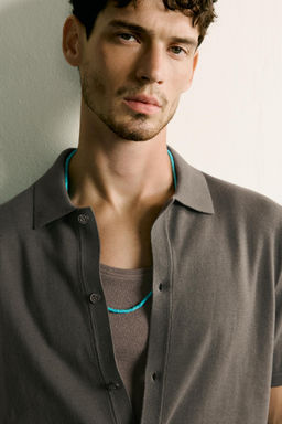 CAMISA PUNTO RELAXED FIT / Verde gris - Zara фото 5