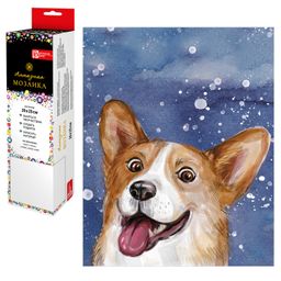 Алмазная мозаика арт. 62369 / 50 ВЕСЕЛЫЙ КОРГИ, размер: 20*25 см,