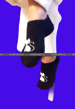 Цена за 10 пар. МИНИBS носки женские укороченные ангора НОРКА ШЕРСТЬ Кошечка 37-41 (фактически 37-41) - Weiwei фото 2