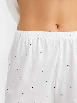 Комплект женский (жакет, шорты) молочно-бежевый в черные сердечки черные сердечки на молочном 592483 - Mark formelle фото 8