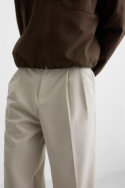 WIDE FIT PLEATED TROUSERS - Zara фото 5