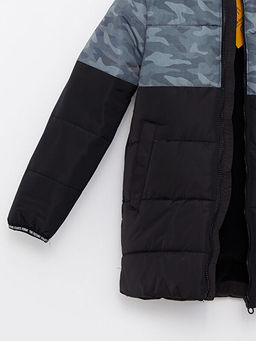 Kap??onlu Desenli Erkek ?ocuk ?i?me Mont - Waikiki фото 3