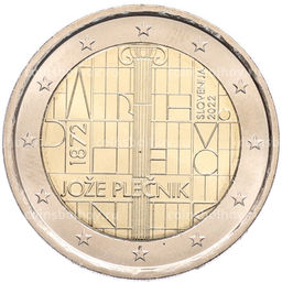 Монета 2 евро 2022 года Словения 150 лет со дня рождения Йоже Плечника